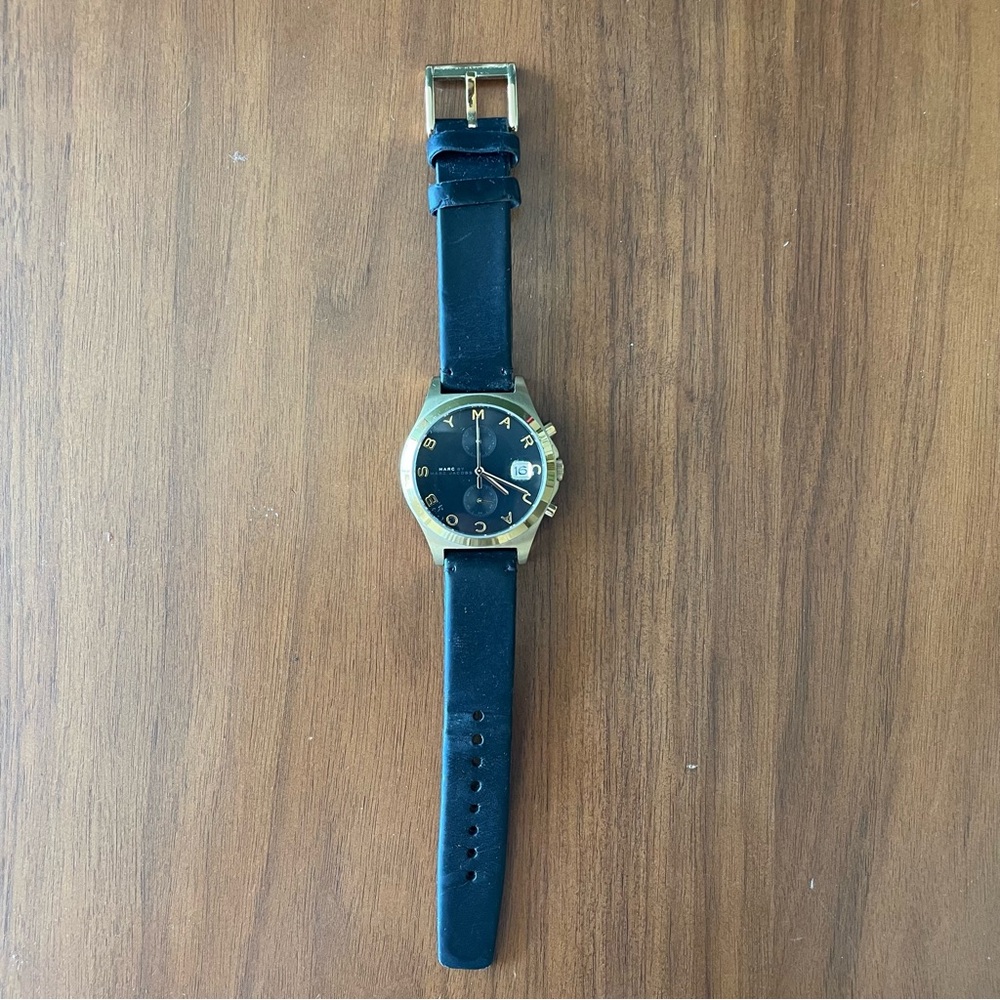Marc Jacobs Black and Gold Timepiece